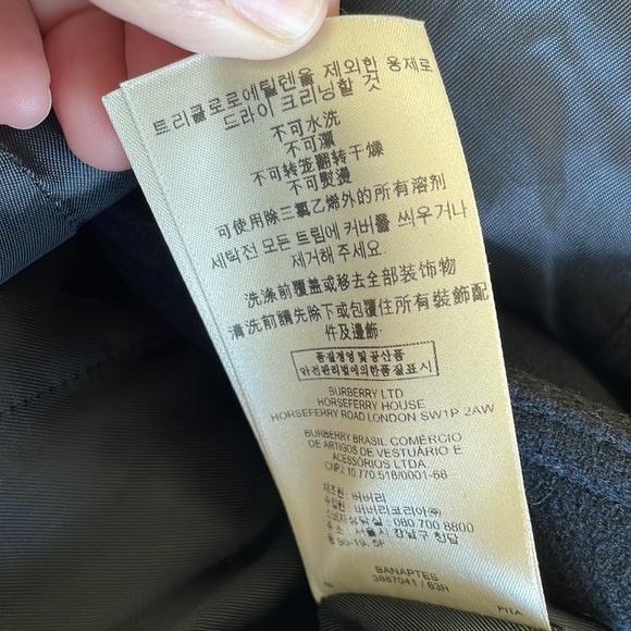 VINTAGE BURBERRY BRIT Banaptes Double Breasted Women's Wool Trench Coat Size 12 - Picture 13 of 16